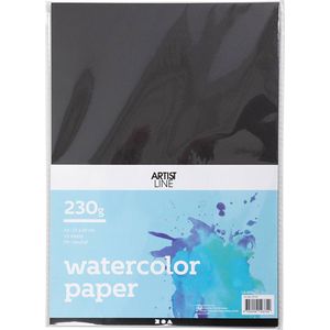 Aquarelpapier - Zwart - A4 - 240 grams - Creotime - 10 vellen