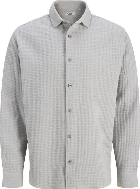 JACK&JONES - JREBIKE MELANGE SHIRT LS SN - Grijs - Overhemden
