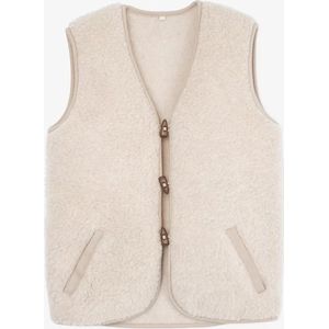 Fluffy Vest Beige / Bodywarmer van Merino wol ""Unisex