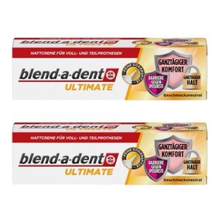 Blend-a-dent - Ultimate kleefcrème - voor Gebit en Deelprothese - Neutrale smaak - Voordeelset 2 stuks a 40 gram!!