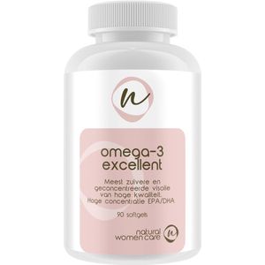 Natural Women Care - Omega 3 Excellent - Hoog in EPA/DHA (500 EPA en 250 DHA) - Gezuiverde en geconcentreerde omega-3