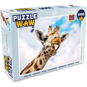 Puzzel Giraffe - Grappig - Tong - Kinderen - Jongens - Meisjes - Kind - Legpuzzel - Puzzel 1000 stukjes volwassenen