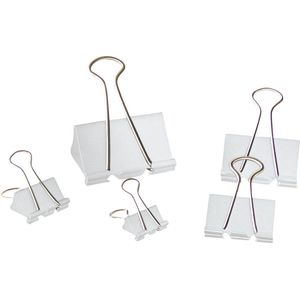 LPC Papierklem Fold back clips - wit - 25 mm -48 stuks