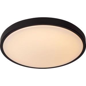 Lucide DASHER - Plafonnière Badkamer - Ø 41 cm - LED - 1x24W 2700K - IP44 - Beweging & dag/nacht sensor - Zwart