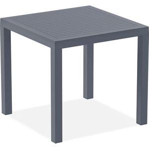 Alterego Donkergrijze design terrastafel 'CANTINA' uit kunststof - 80x80 cm