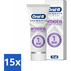 Oral-B - Pro 3D White Clinical – Tandpasta – Radiant White – 75 ml - Bulkverpakking - 15 stuks