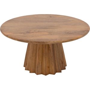 Goossens - Felicia - Salontafel - Rond - Bruin - Hout - 80 cm