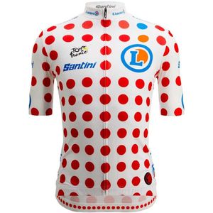 Santini - Tour De France Polka Dot 2025 - Korte Mouw Wielertrui - Wit