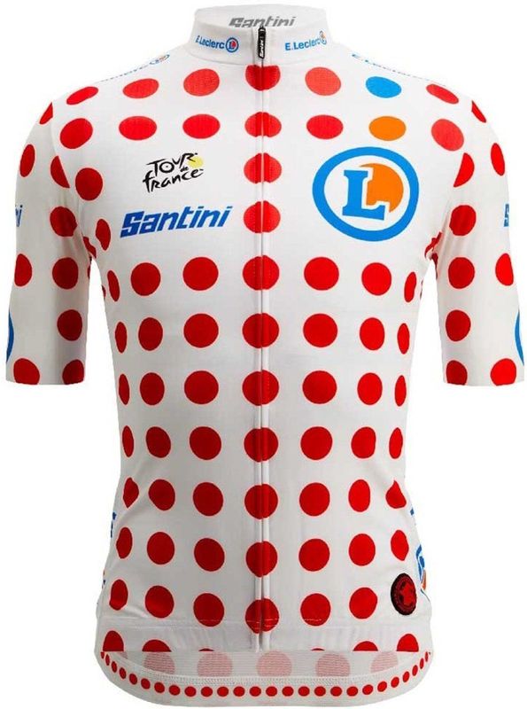 Santini - Tour De France Polka Dot 2025 - Korte Mouw Wielertrui - Wit