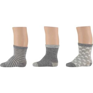 Apollo Babysokken Jongens Katoen Grijs Maat 74/86 3 Paar