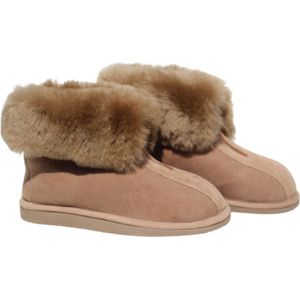 Donja HD - Hoge Pantoffels - Bruin - Merino Schapenvacht - Handgemaakt