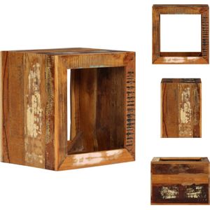 vidaXL Hocker Antieke Stijl - Kruk - 40x30x40cm - Opbergvak - Massief gerecycled hout - Tafel