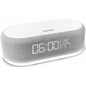 NASA - SPC400 - Radio Réveil - Enceinte Bluetooth - Gris - Câble USB-C Inclus
