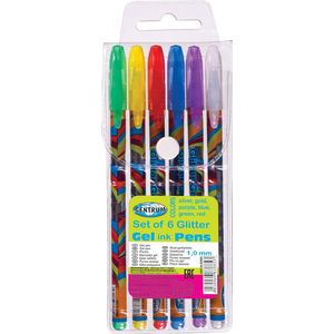 6 Glitter Gelpen In Etui Centrum 83885