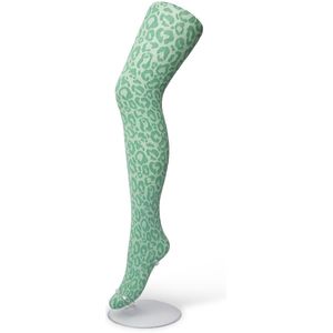 Bonnie Doon Dames Panterprint Panty 100 Denier Groen maat S/M - Chique Panty - Leopard Dessin - Brede Boord - Comfort - Panter Print - Jaguar - Dieren Print - Jaguar Tights - Feestelijk - Malachite Green - BP211904.277