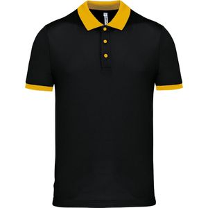PROACT® Heren-sportpolo PA489 - Black / Yellow - 3XL
