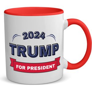 Akyol - trump for president 2024 koffiemok - theemok - rood - President - trump aanhangers - verjaardagscadeau - support - kado - 350 ML inhoud