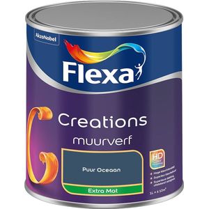 Flexa - Creations Muurverf Extra Mat - Puur Oceaan - Mengverf - 1 Liter