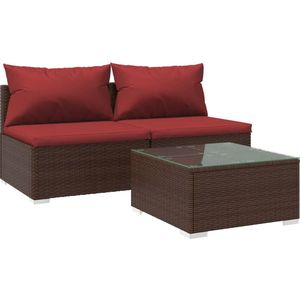 vidaXL-3-delige-Loungeset-met-kussens-poly-rattan-bruin