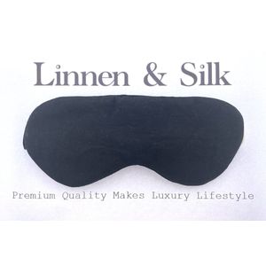 Linnen & Silk 100% Hoogwaardig Vegan Linnen Slaapoogmasker - Phantom Black - Zwart