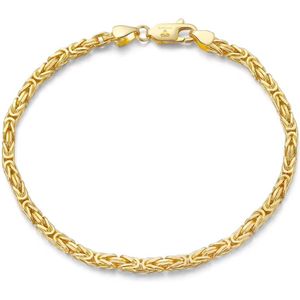 Myfinto - Goldplated armband Byzantijnse Schakel - Gave armband voor heren en dames - Goldplated op 925 sterling zilver