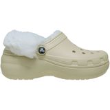 Crocs - Classic Platform Fuzz Lined Clog - Bone - Klomp