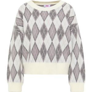 myMo - Blonda - Gebreide Trui - Zacht Argyle Patroon - Oversized