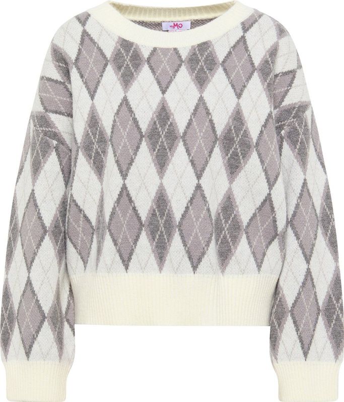 myMo - Blonda - Gebreide Trui - Zacht Argyle Patroon - Oversized