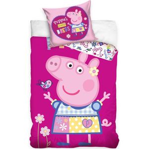 Peppa Pig Pretty Dress Dekbedovertrek - Eenpersoons - 140x200 cm - Roze
