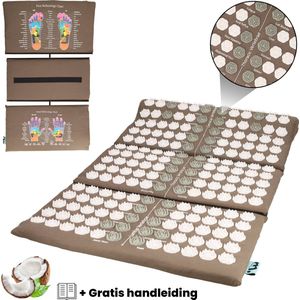 Miseru Spijkermat - Accupressuur Mat - 71x45 cm - 3-delig & Afritsbaar - Duurzaam Materiaal - Spijkerbed - Shakti Massage