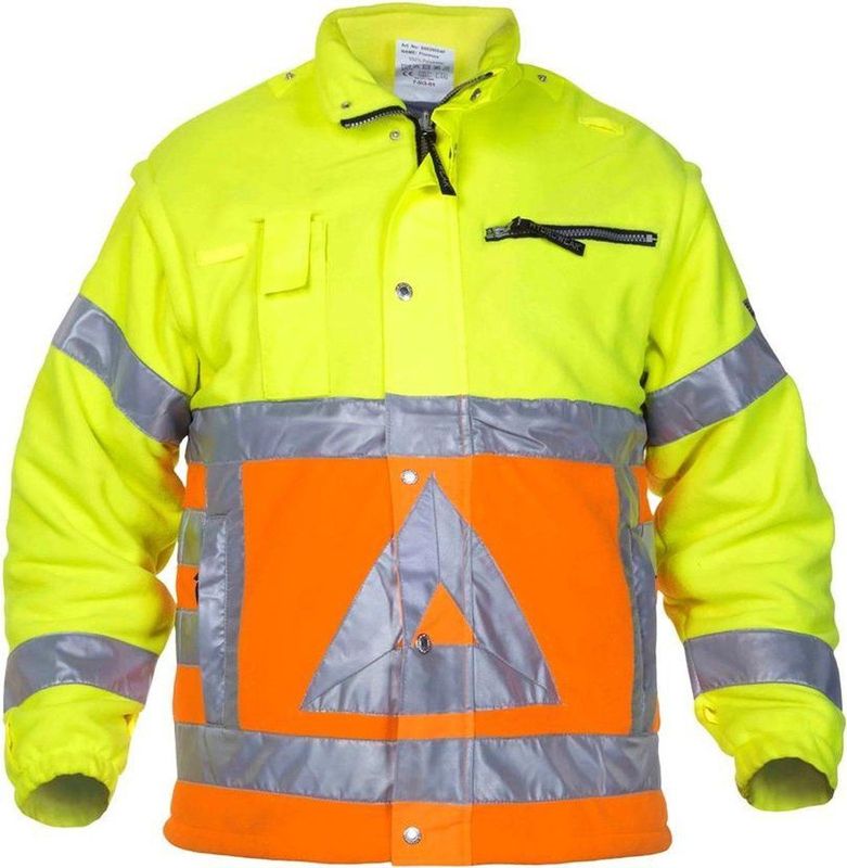 Hydrowear - Fleecejack Verkeersregelaar Florence - Hi-Vis Geel/Oranje - 100% Polyester Polar Fleece