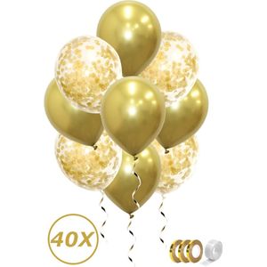 Gouden Ballonnen Confetti Verjaardag Versiering Abraham Helium Ballonnen Feest Versiering Sarah Huwelijk Goud – 40 Stuks