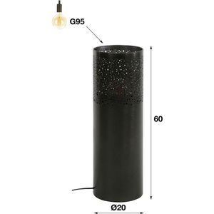 Odetta vloerlamp cilinder zwart nikkel ø20 x 60 cm