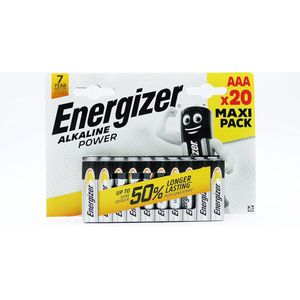 Energizer Batterijen Alkaline Power LR03 AAA Alkaline 1.5 V - 20 Stuks