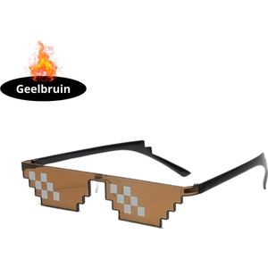 Bovista - Festival Bril - Rave - Space - Techno - Freaky Glasses - Heren - Dames - Zonnebril - Geelbruin