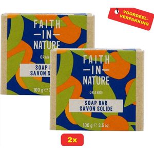 Faith In Nature Soap Bar - Orange - 2x100g voordeelverpakking