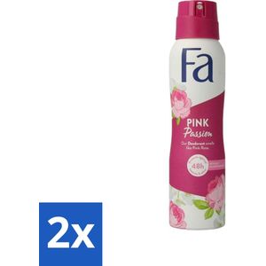 FA - Pink Passion - Deodorant Spray - Roze Roos - 150 ml - Voordeelverpakking - 2 stuks