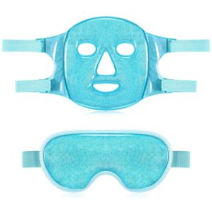 Cuhostki - 1 Set - gel oogmaskers - Hot Cold masker - PVC IJskoude Oogmasker & Masker Set - Blauwe Gel Masker Set - Blauw - PVC - Dubbele Functie (Koud/Warm) - Herbruikbaar - Gemakkelijk Te Gebruiken