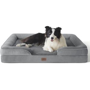 Orthopedisch hondenbed hondenmand, ergonomische hondensofa, met eivormig traagschuim voor middelgrote honden, wasbaar, antislip, afmetingen 89 x 63 cm