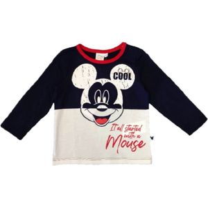 Mickey Mouse - baby-peuter . kraamcadeau - babyshower - blauw/wit/rood - shirt lange mouwen - maat 68