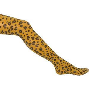 Bonnie Doon - Dames - Fancy Leopard Tights - Old Gold - maat 36/38