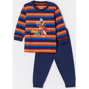 Woody pyjama baby jongens - multicolor gestreept - pony - 252-10-PLC-S/913 - maat 80