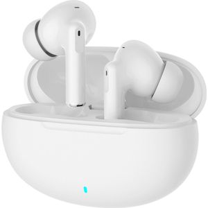 OOQE FLOW MAX - Draadloze Oordopjes - Bluetooth Oordopjes - Oortjes Draadloos - ANC - Lange Batterijduur - Zuiver Geluid - Geschikt voor Samsung en Apple - Geschikt voor Muziek, TV en Laptop - Ergonomisch - Wit