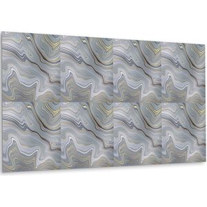 Tulup PVC Wandpaneel - Marmeren Golven Vinyl Wandpaneel - 100 cm x 50 cm - Grijs Vinyl Wandpaneel - 1 stuk - Wandpaneel PVC - Marmer Wandbekleding - Wandpaneel Zelfklevend - Plaktegels Keuken en Badkamer