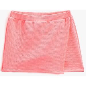 Koton A-lijn Basic mini-shortrok, dubbele rij knopen, elastische taille, structuur