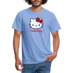 Hello Kitty Klassiek Portret Met Hello Kitty Tekst T-Shirt Heren