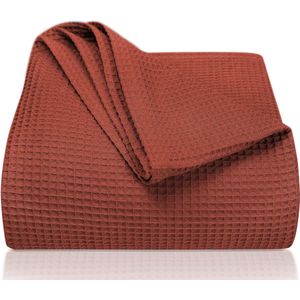 Inovra ® Elegante Wafelstructuur Katoenen Sprei voor Zomeravonden - 150 x 200 cm