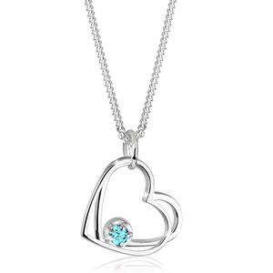 Elli Dames Halsketting dames hart hanger symbool liefde solitaire met blauwe kristal in 925 sterling zilver
