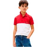 Tommy Hilfiger Colourblock Mini Cropped Korte Mouw Poloshirt Rood 8 Years Jongens