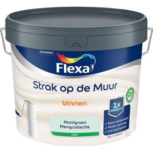 Flexa Strak op de Muur Muurverf - Mat - Mengkleur - Muntgroen - 10 liter